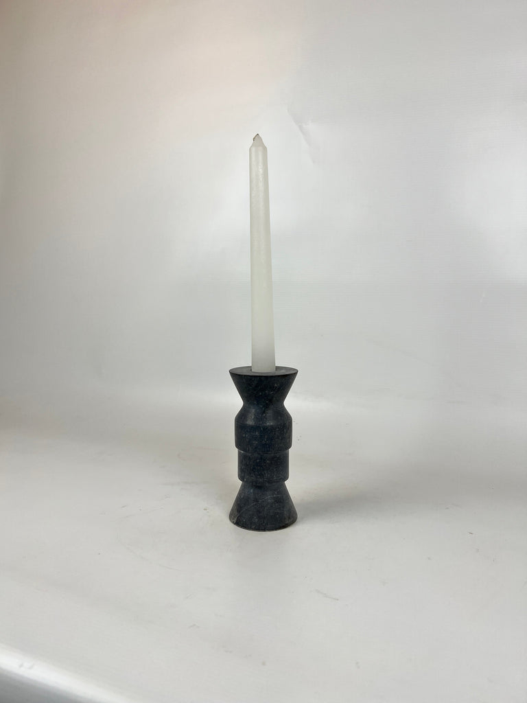 Rook Marble Black Candle Stand