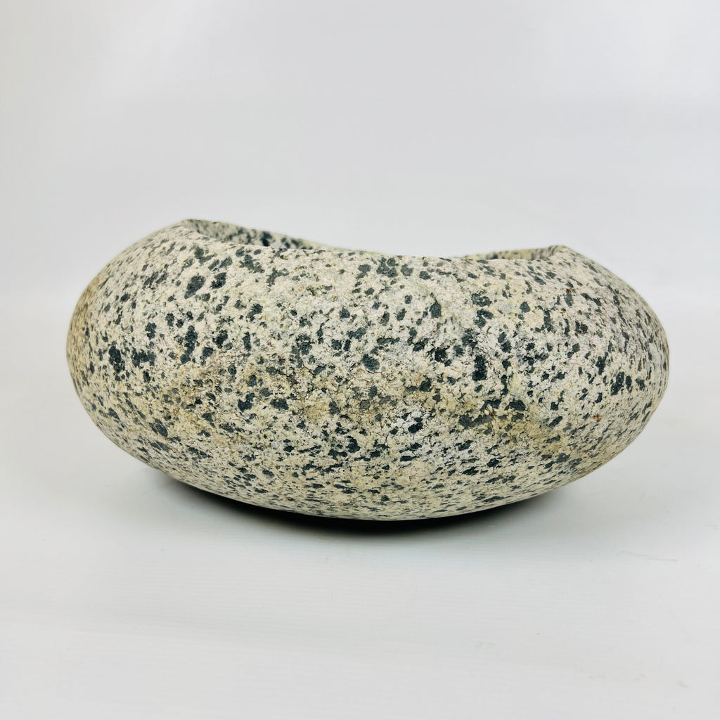 Black Dotted River Stone Bowl