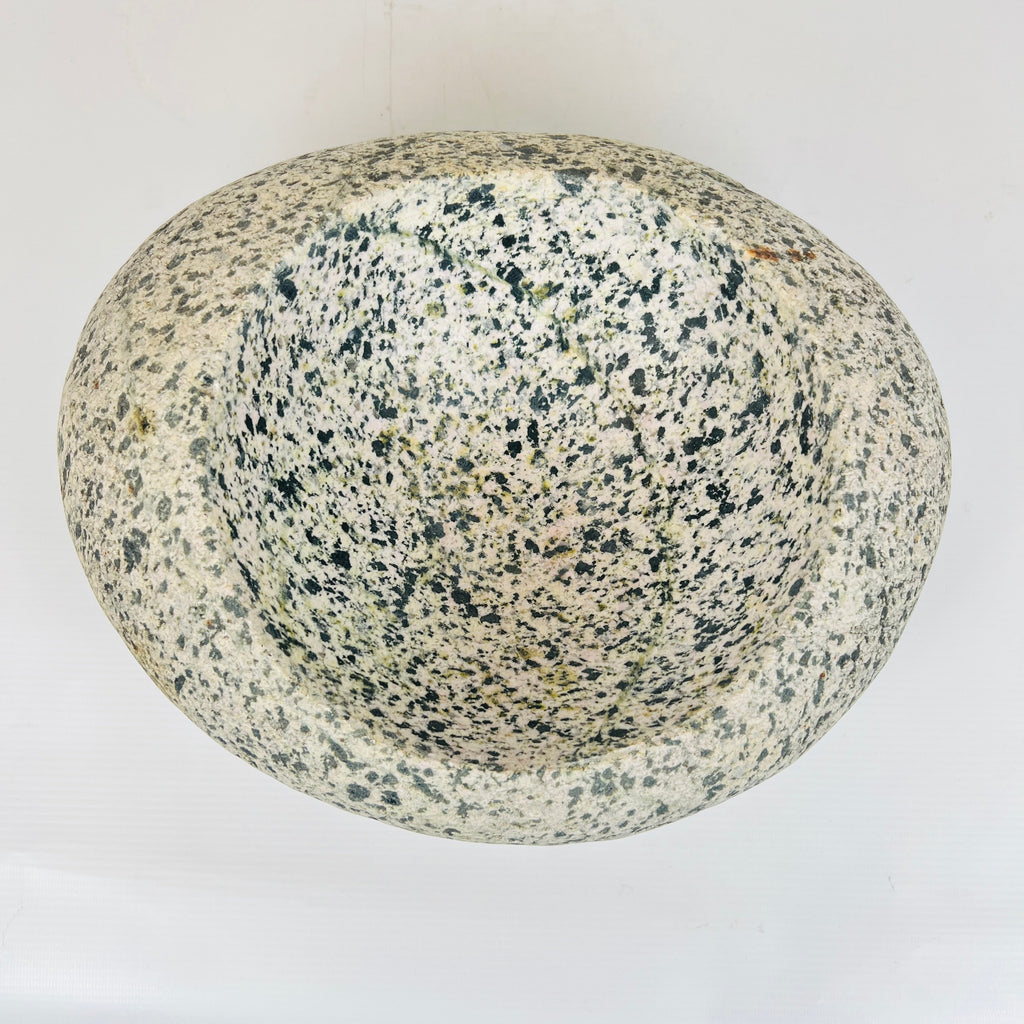 Black Dotted River Stone Bowl