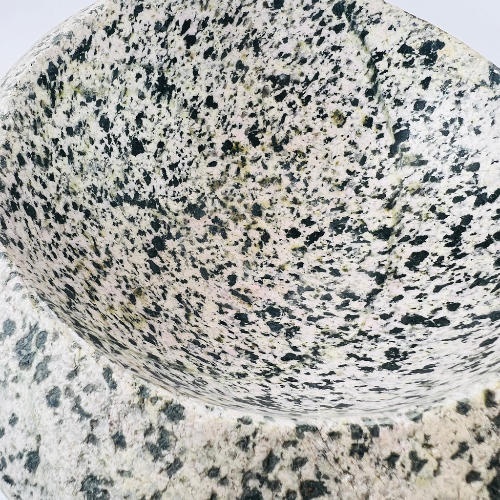 Black Dotted River Stone Bowl