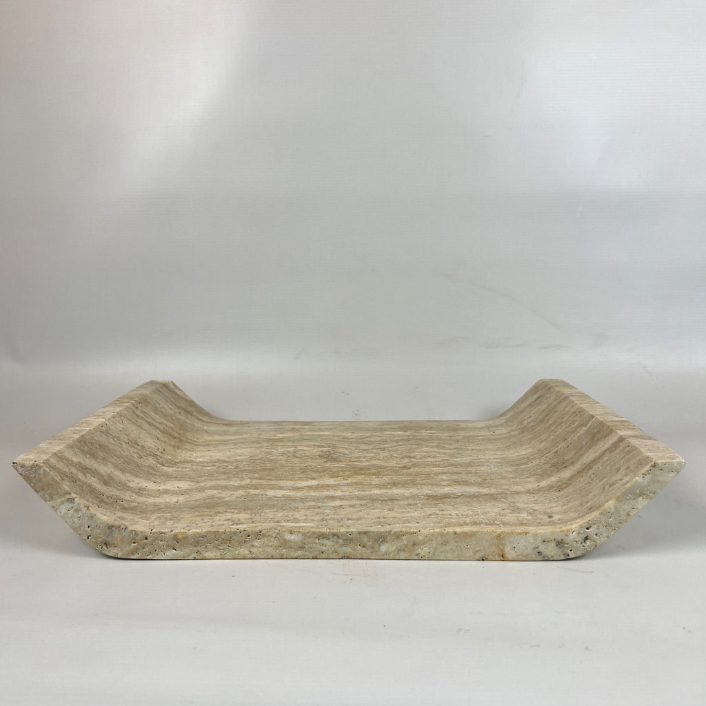 Travertine Curved Streaked Tray