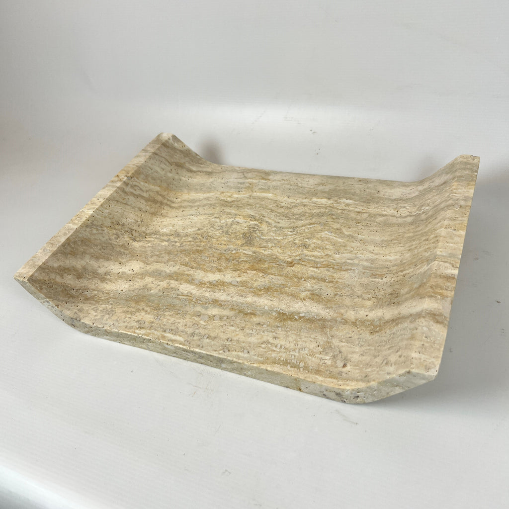 Travertine Curved Streaked Tray