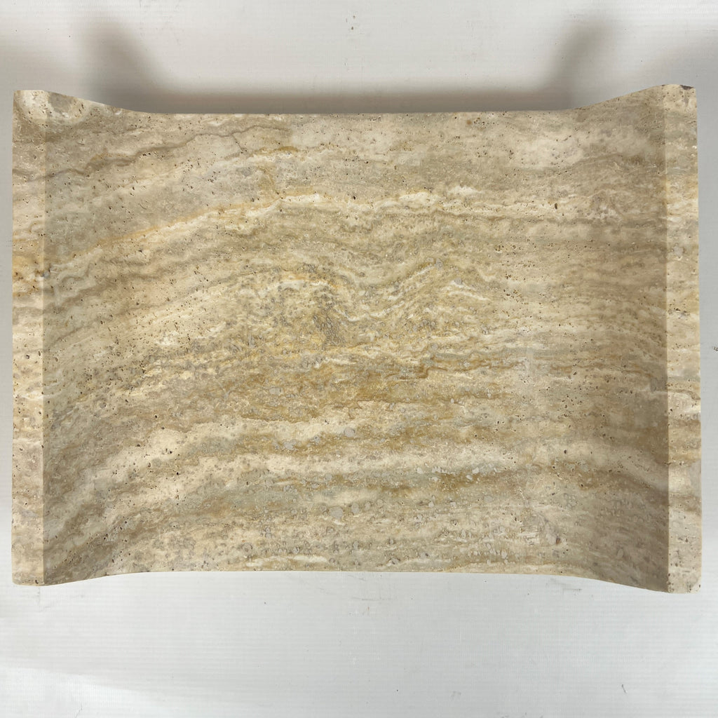 Travertine Curved Streaked Tray