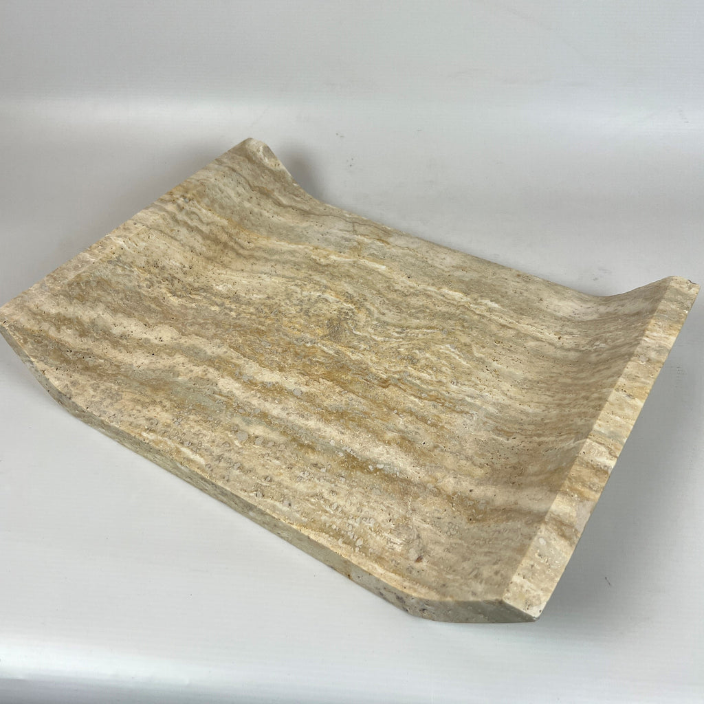 Travertine Curved Streaked Tray