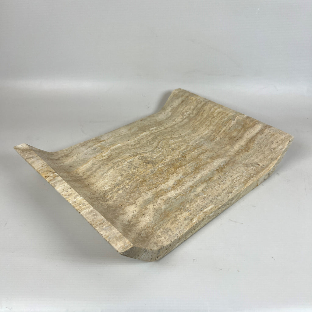 Travertine Curved Streaked Tray