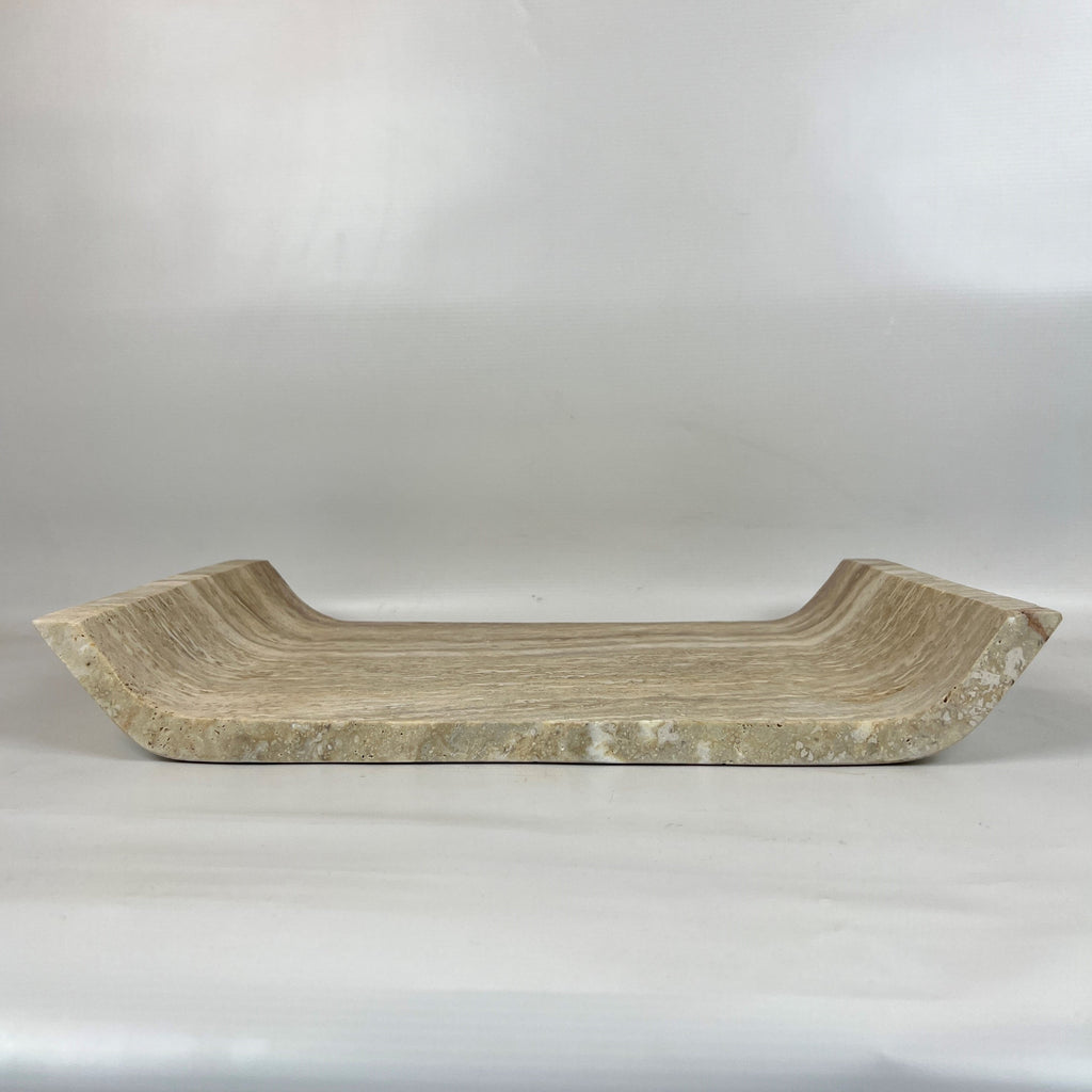 Travertine Curved Lined Tray