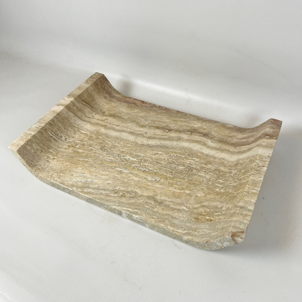 Travertine Curved Lined Tray