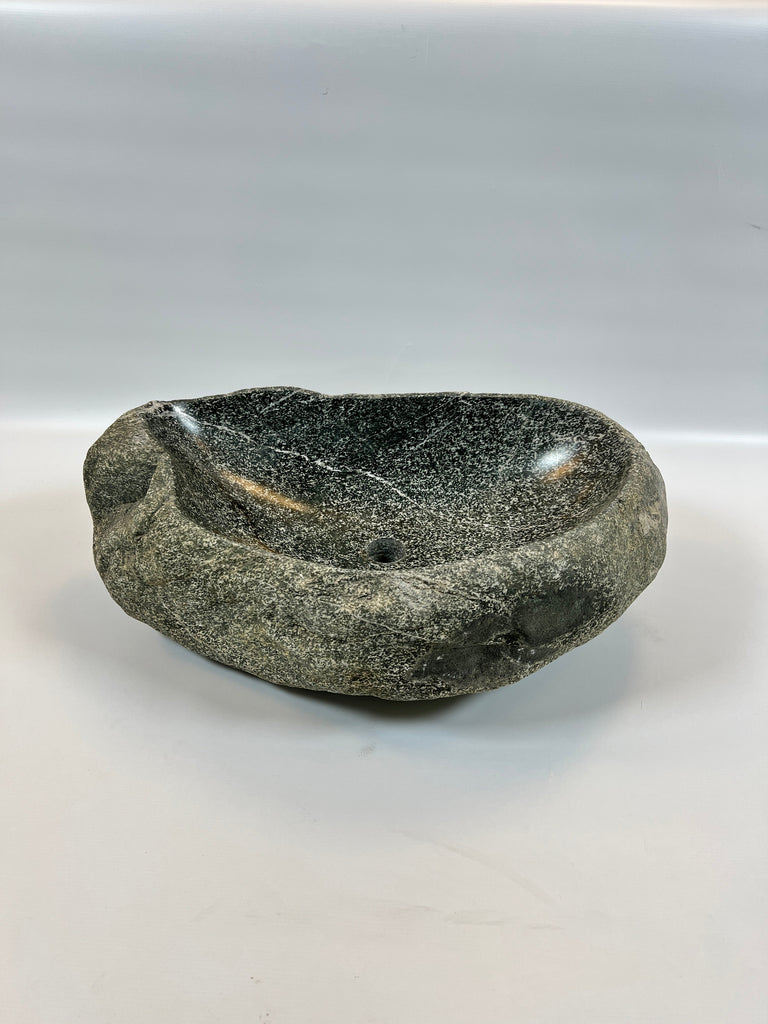 White Lined River Stone Sink