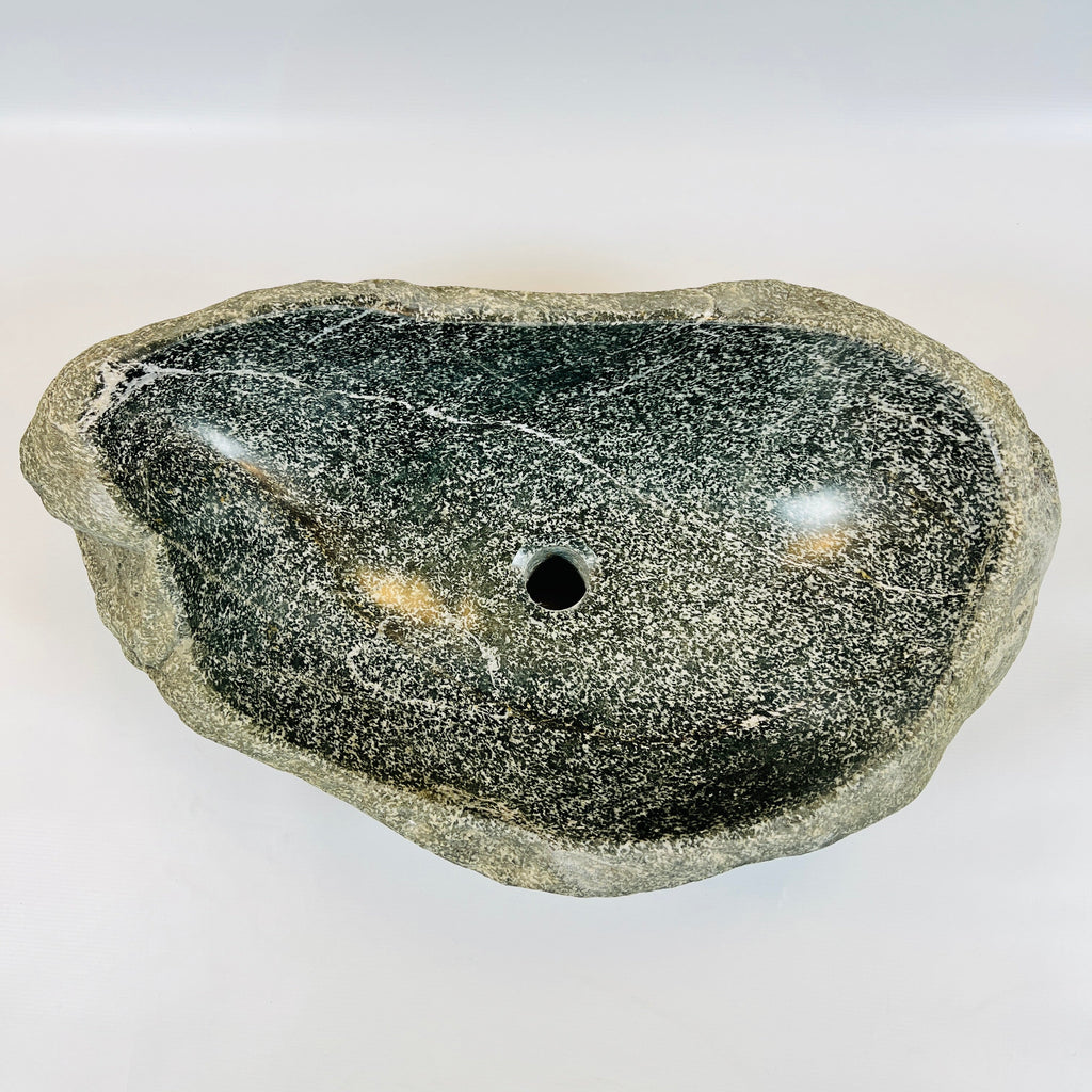 White Lined River Stone Sink