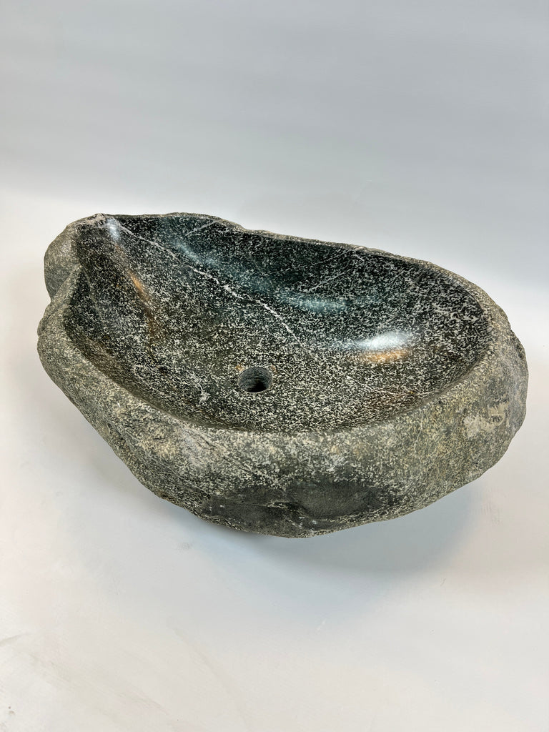 White Lined River Stone Sink