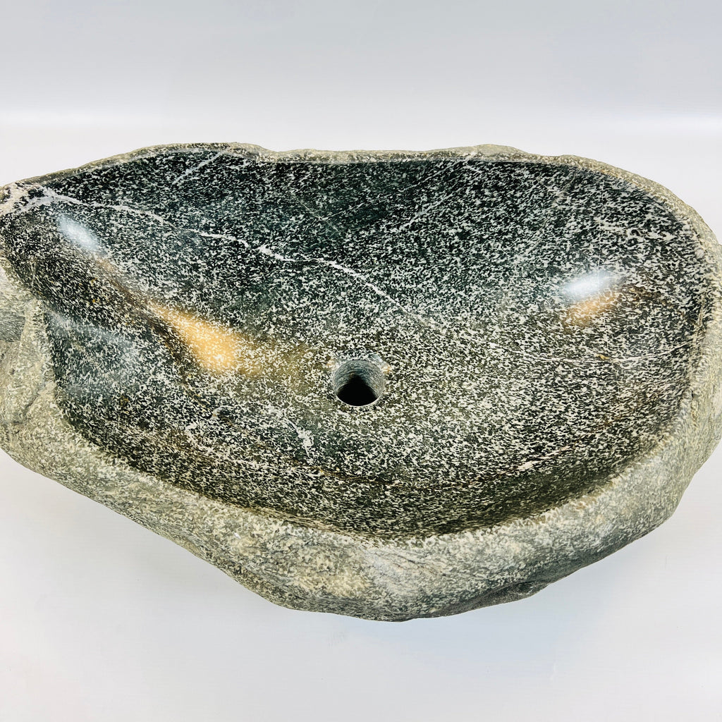 White Lined River Stone Sink