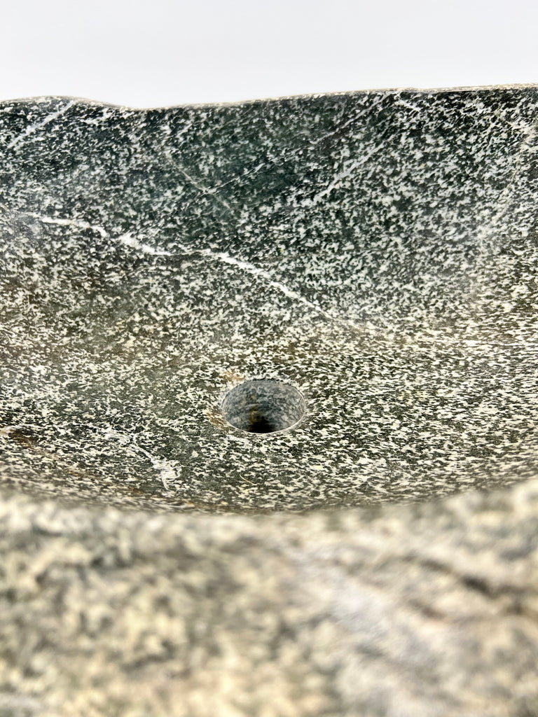 White Lined River Stone Sink