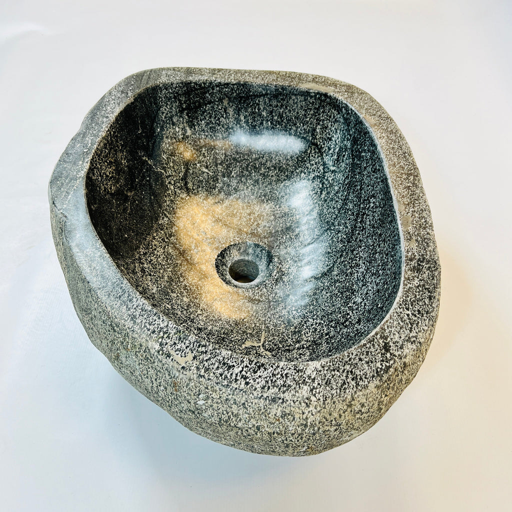 Black Splashed River Stone Sink