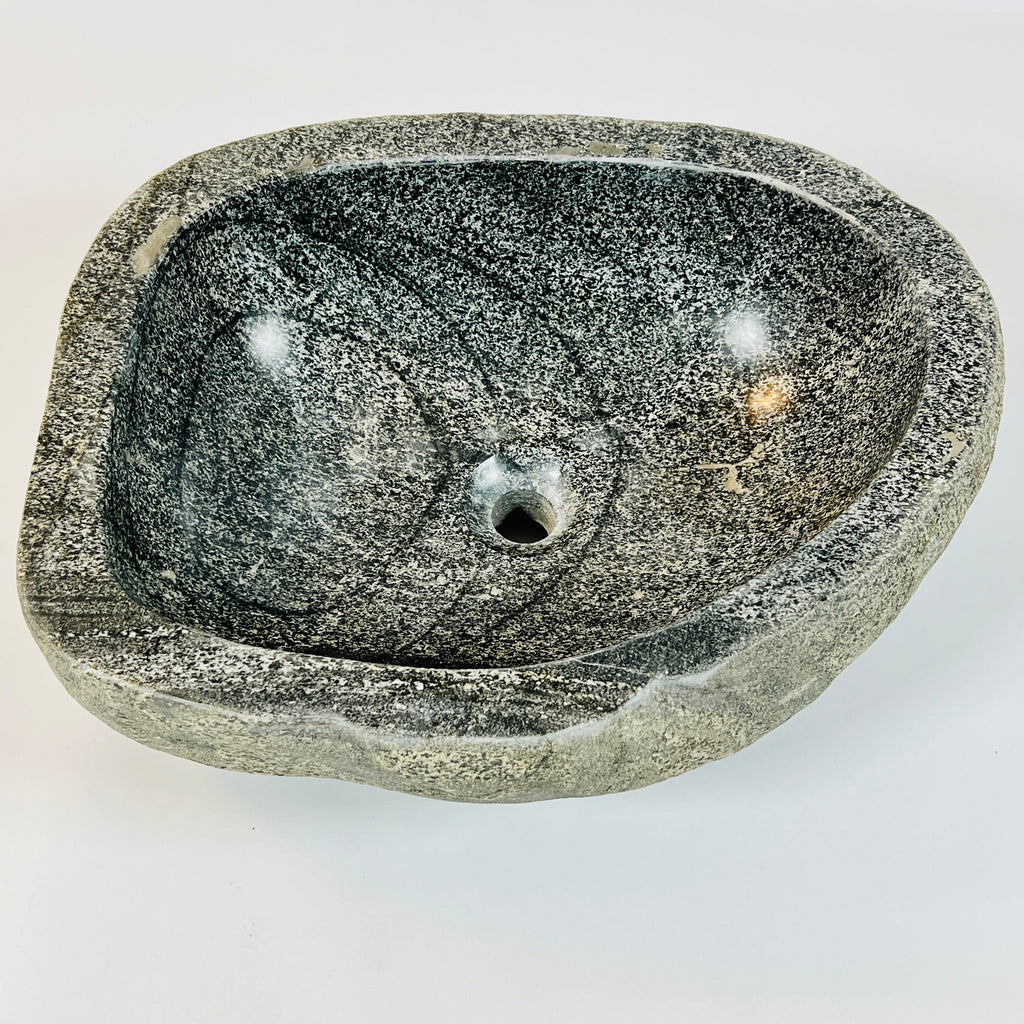 Black Splashed River Stone Sink