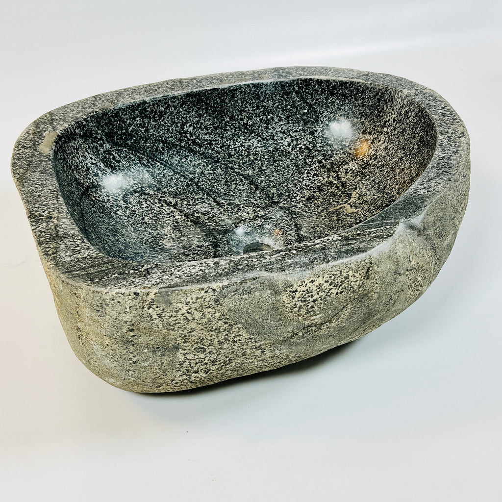 Black Splashed River Stone Sink