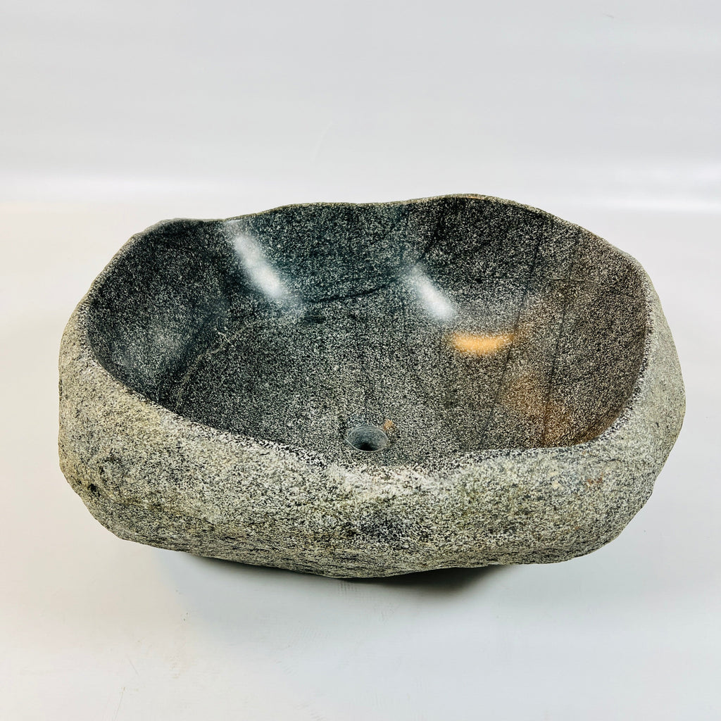 Black Speckled River Stone Sink