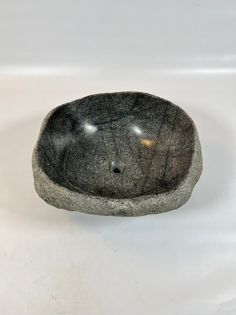 Black Speckled River Stone Sink