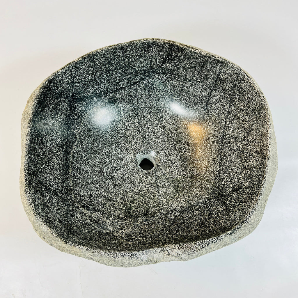 Black Speckled River Stone Sink