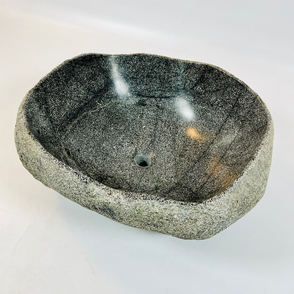 Black Speckled River Stone Sink