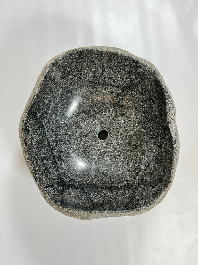 Black Speckled River Stone Sink