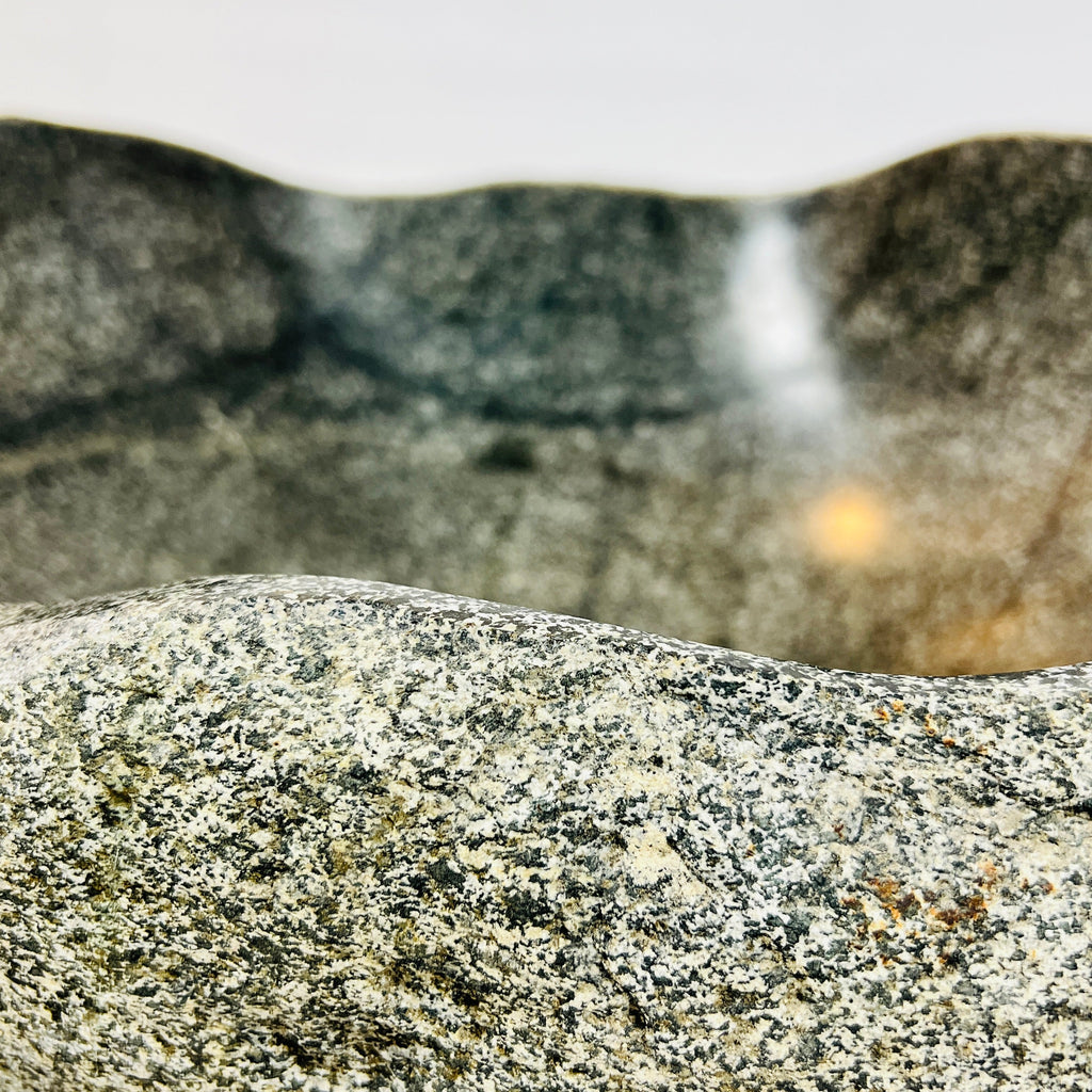 Black Speckled River Stone Sink