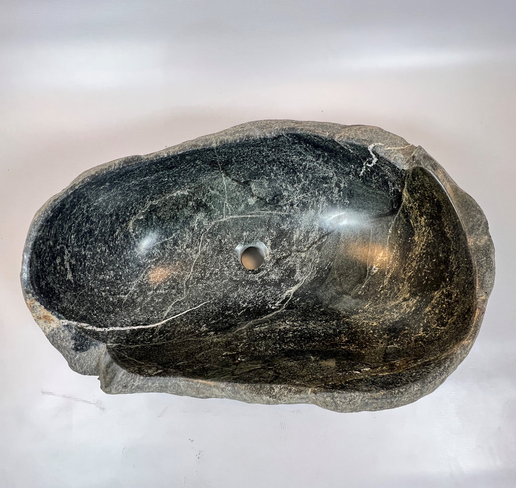 Honey Marked River Stone Sink