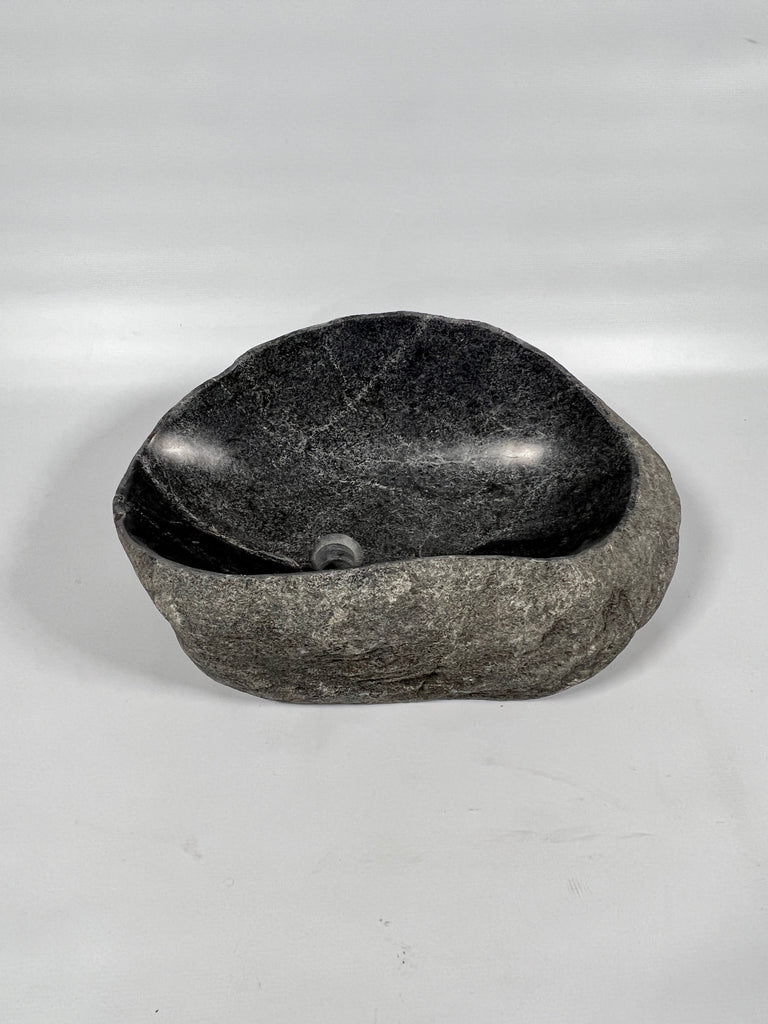 Black Lined River Stone Sink