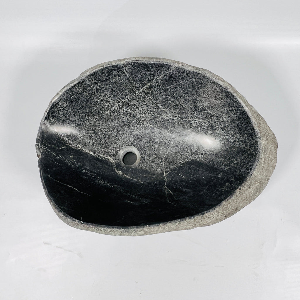 Black Lined River Stone Sink