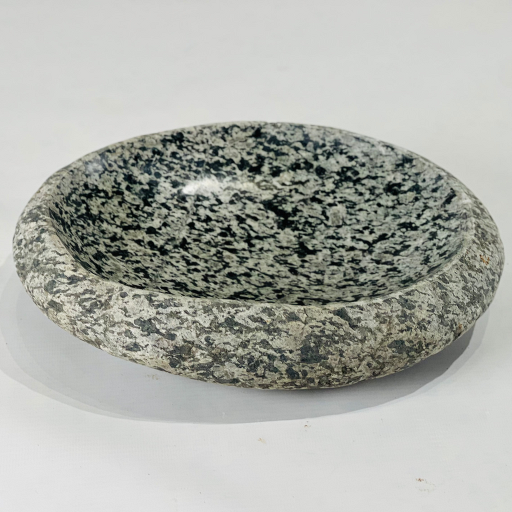 Charcoal Grey River Stone Serving Bowl