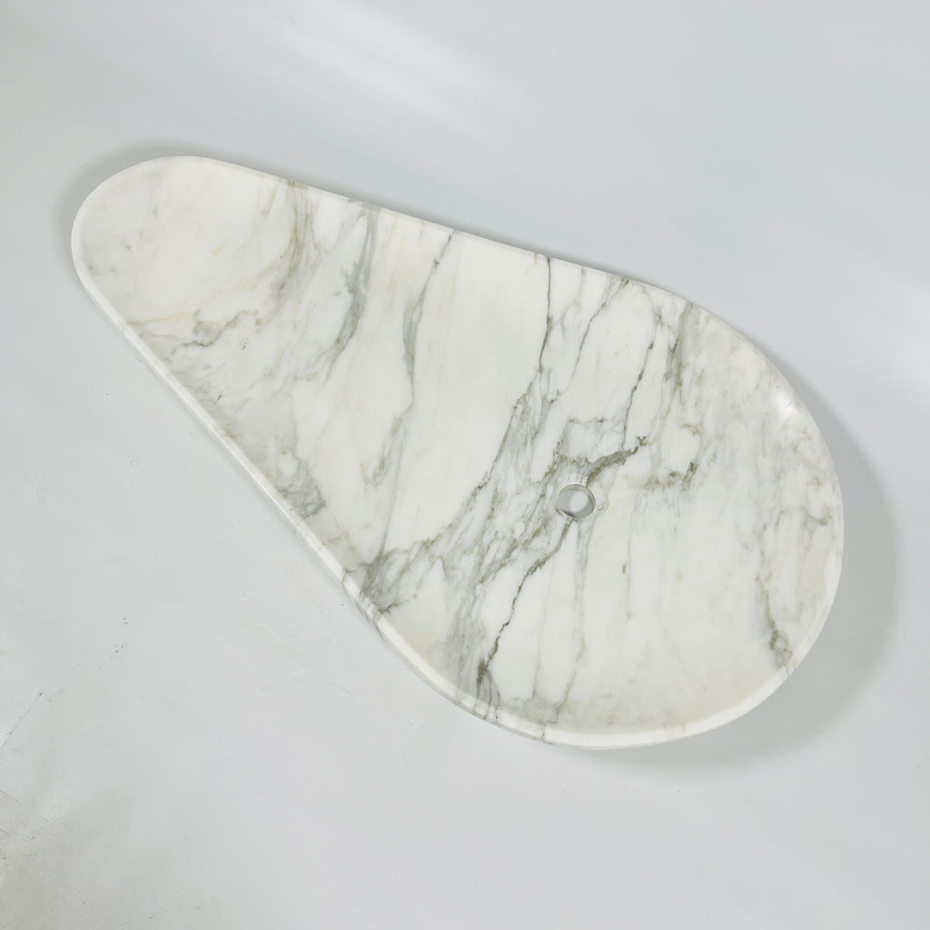 Tear Drop Grey Lined Marble Sink