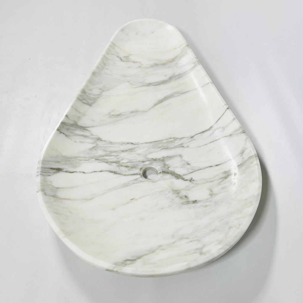 Tear Drop Grey Lined Marble Sink