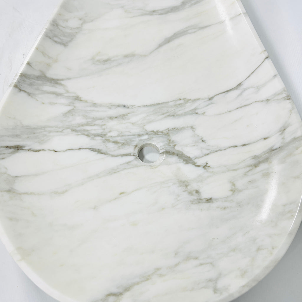 Tear Drop Grey Lined Marble Sink