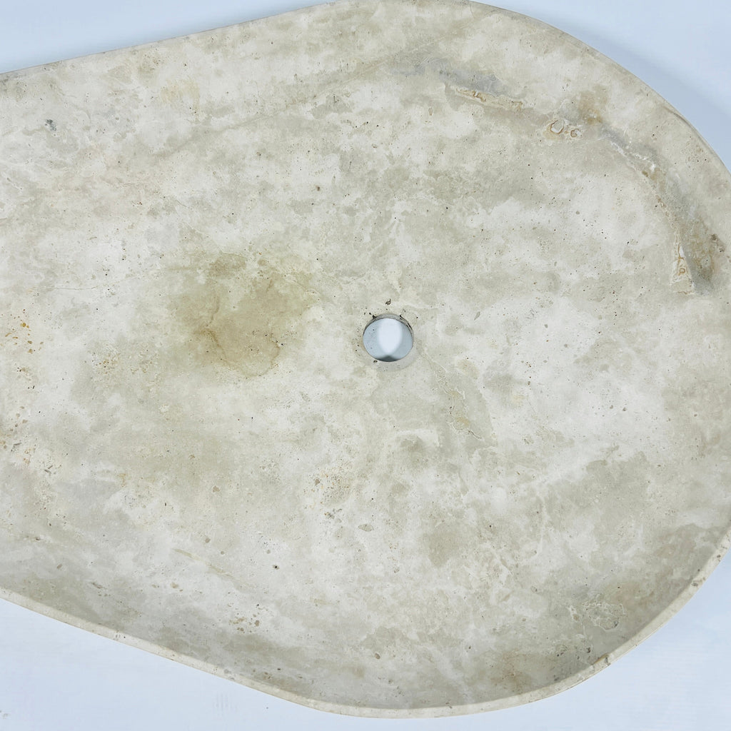 Tear Drop Sand Marked Marble Sink