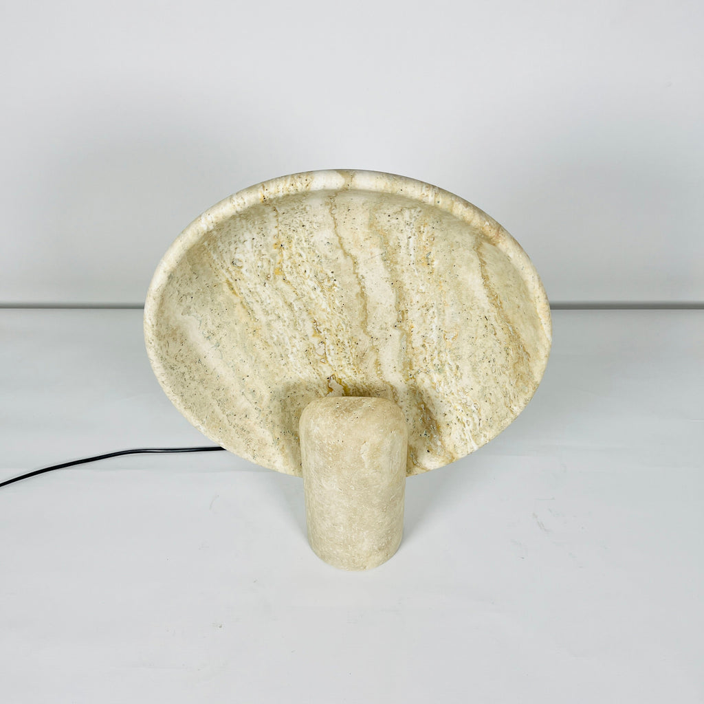 Disc Grazed Travertine Lamp