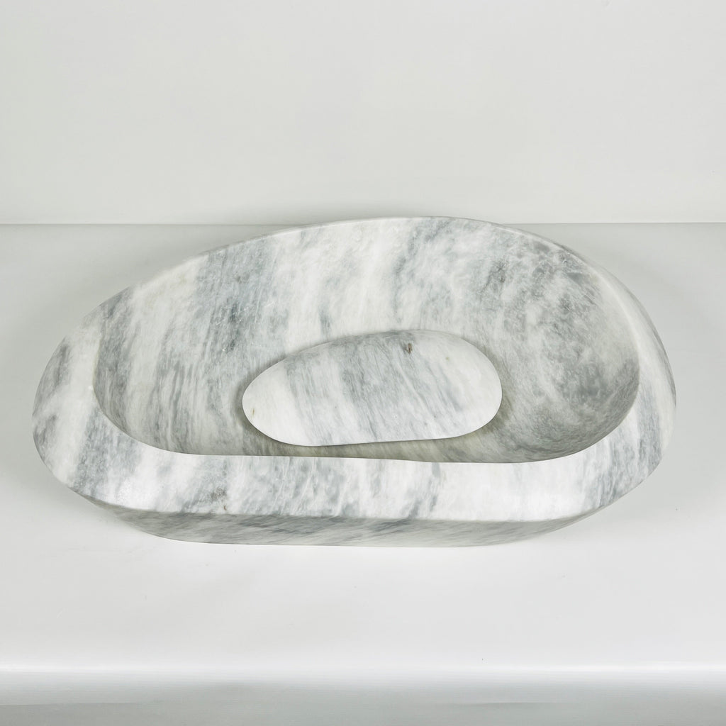 Bean Grey Grazed Marble Sink