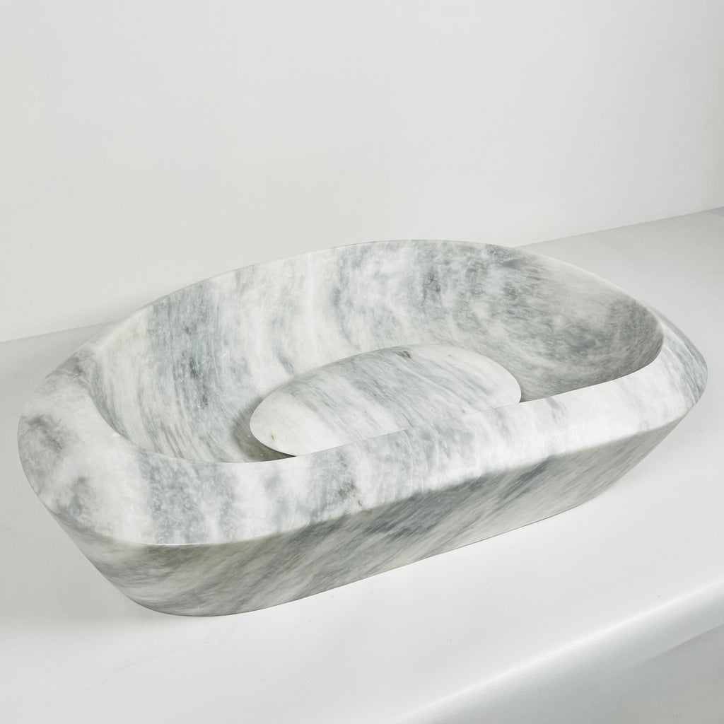 Bean Grey Grazed Marble Sink