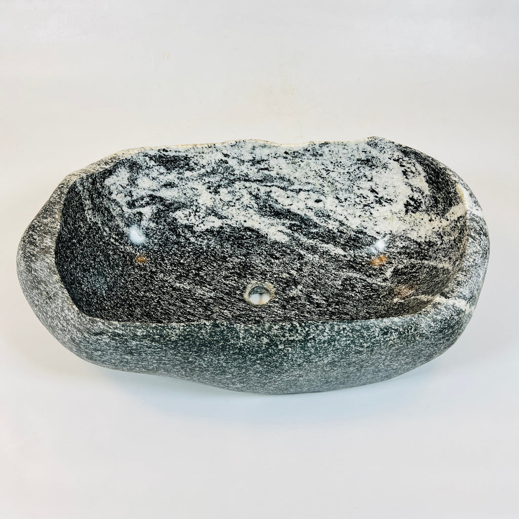 White Dipped River Stone Sink