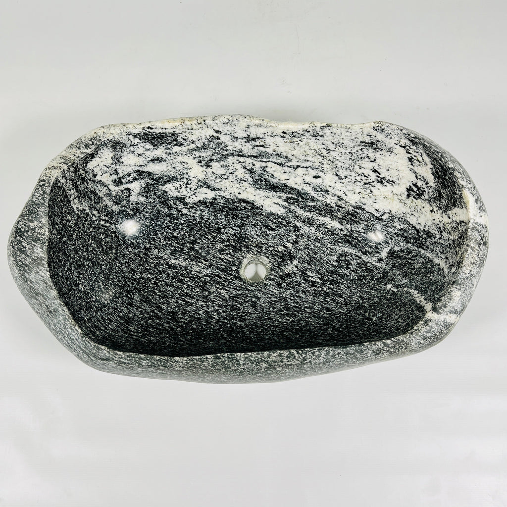 White Dipped River Stone Sink