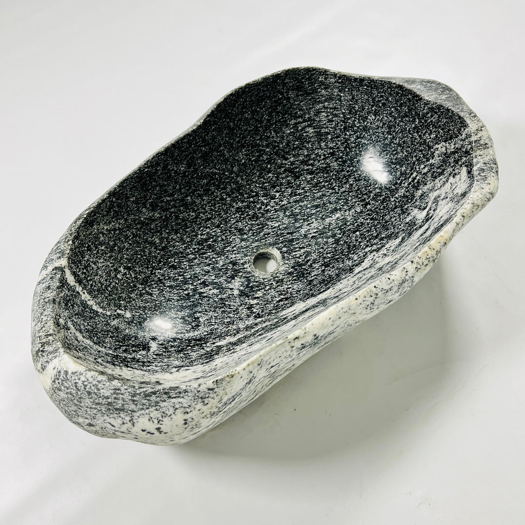 White Dipped River Stone Sink