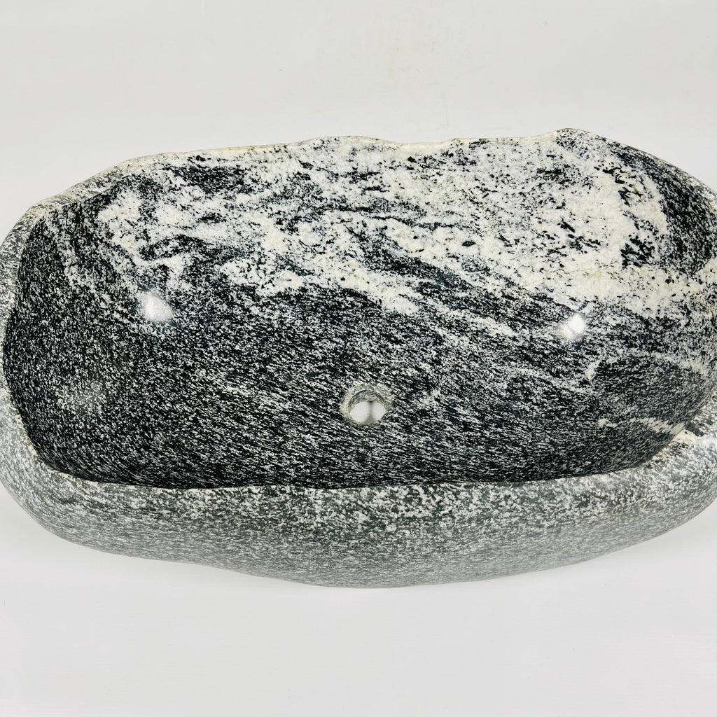 White Dipped River Stone Sink