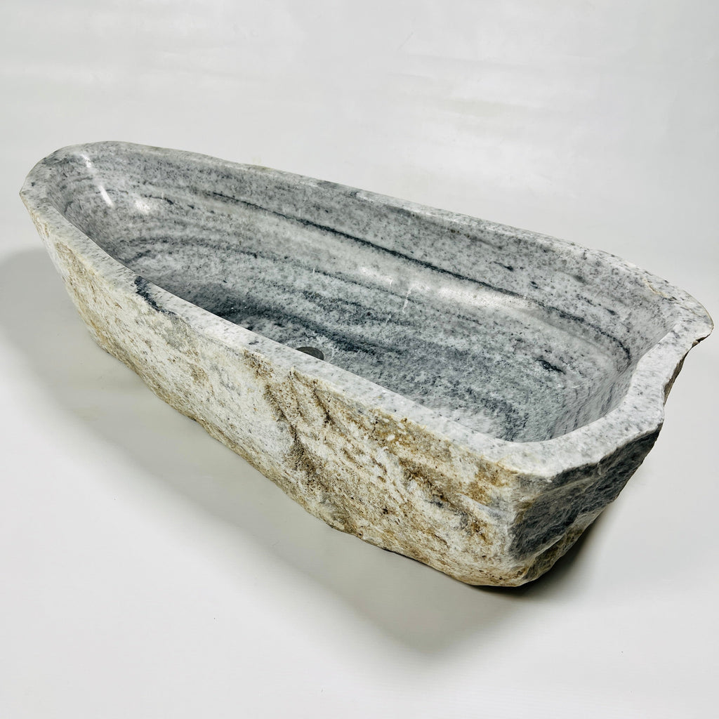 Grey Rippled River Stone Sink