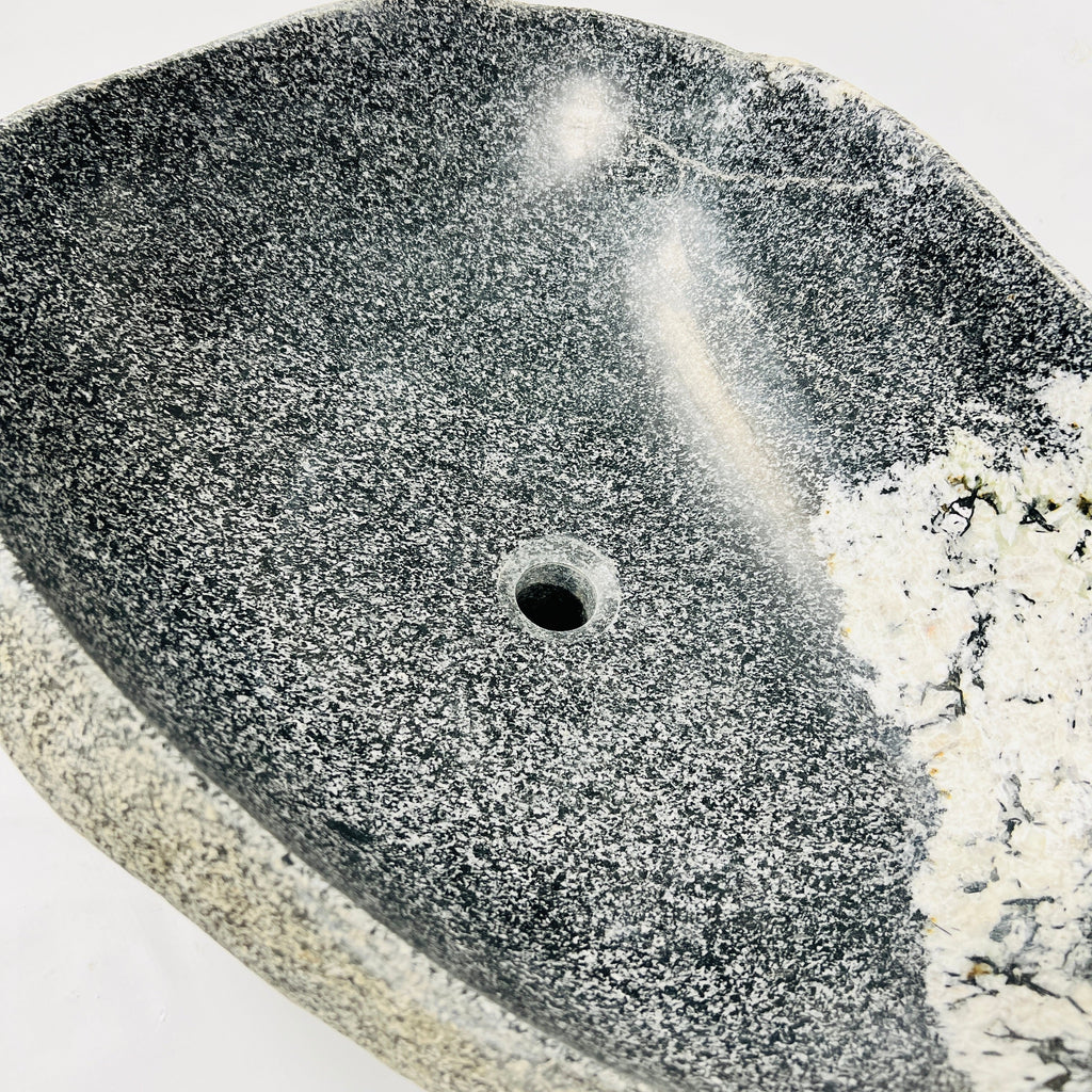 White Marked River Stone Sink