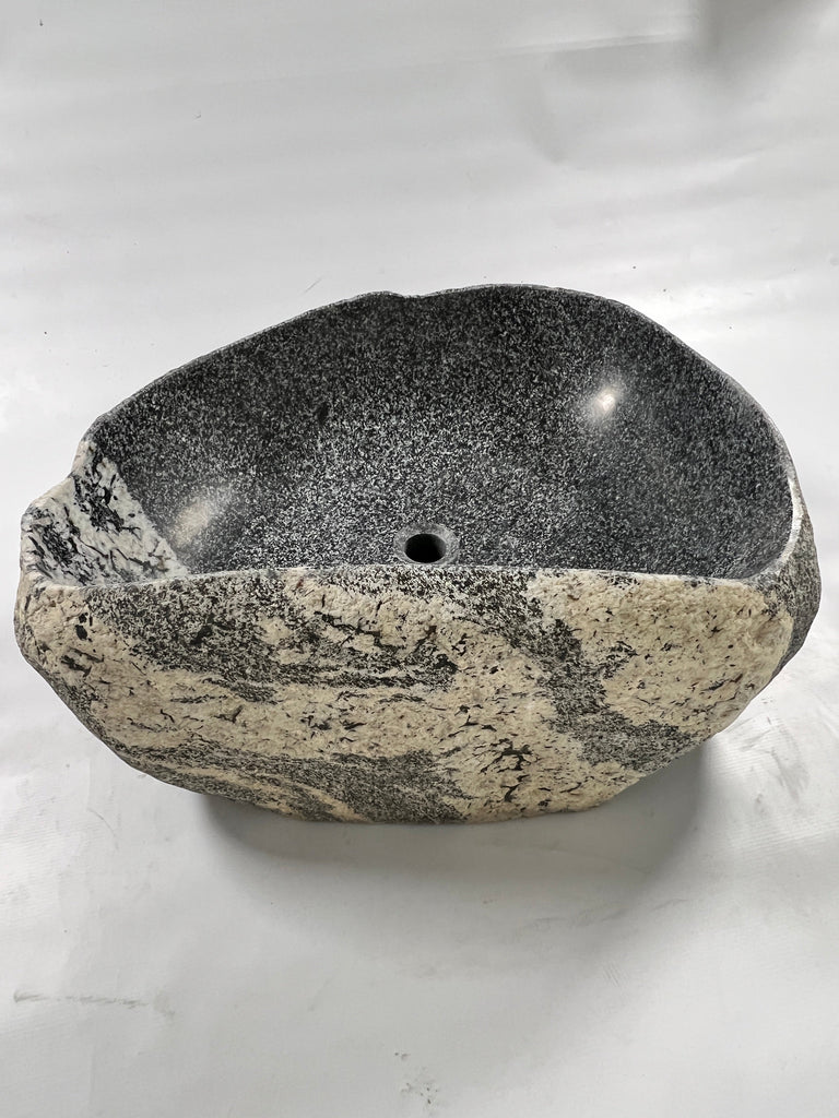 White Marked River Stone Sink