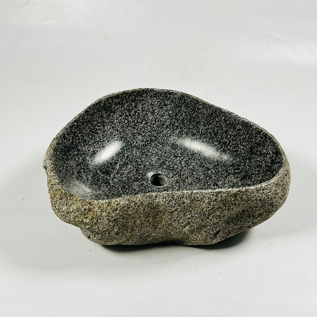 White Dotted River Stone Sink