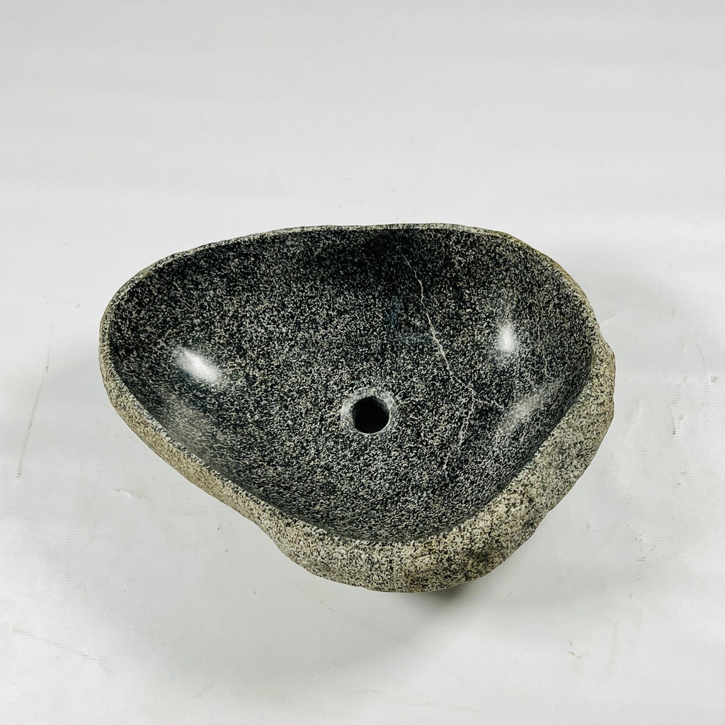 White Dotted River Stone Sink