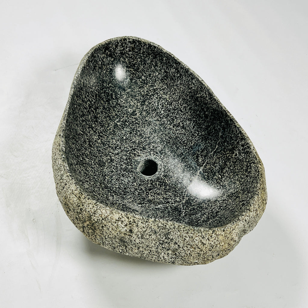 White Dotted River Stone Sink