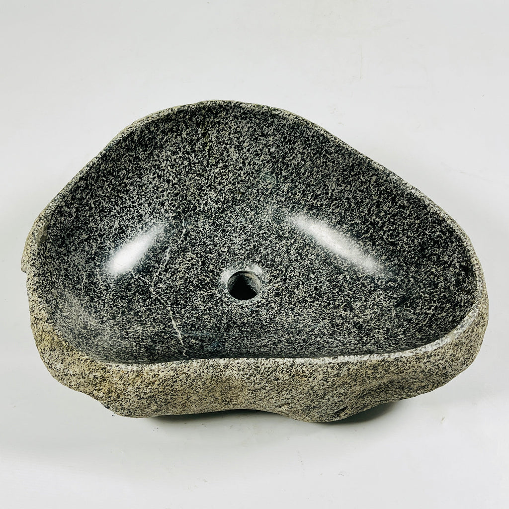 White Dotted River Stone Sink