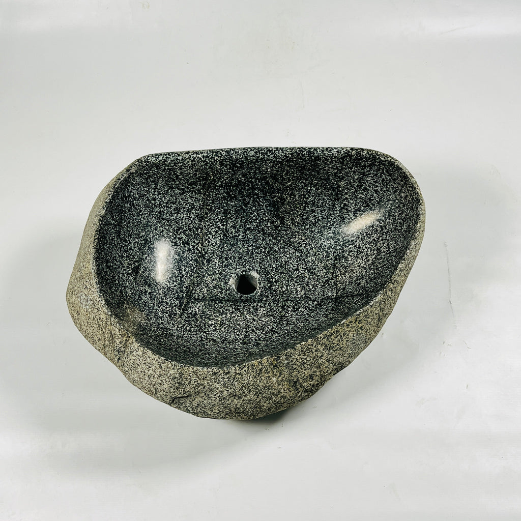 Black Dotted River Stone Sink