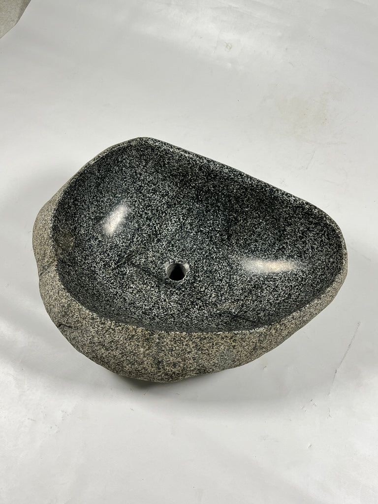 Black Dotted River Stone Sink