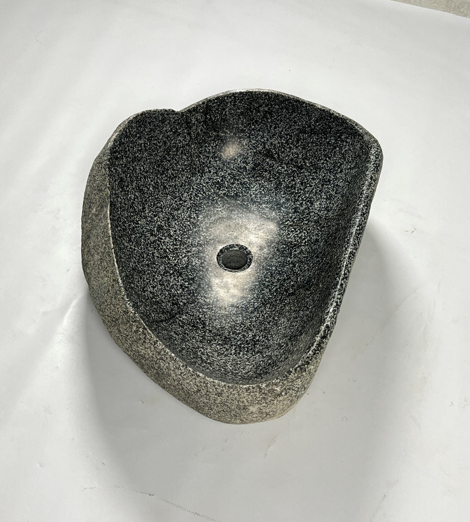 Black Dotted River Stone Sink